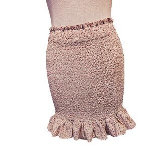 Blush scrunch mini skirt size Medium ruffle hem floral print
